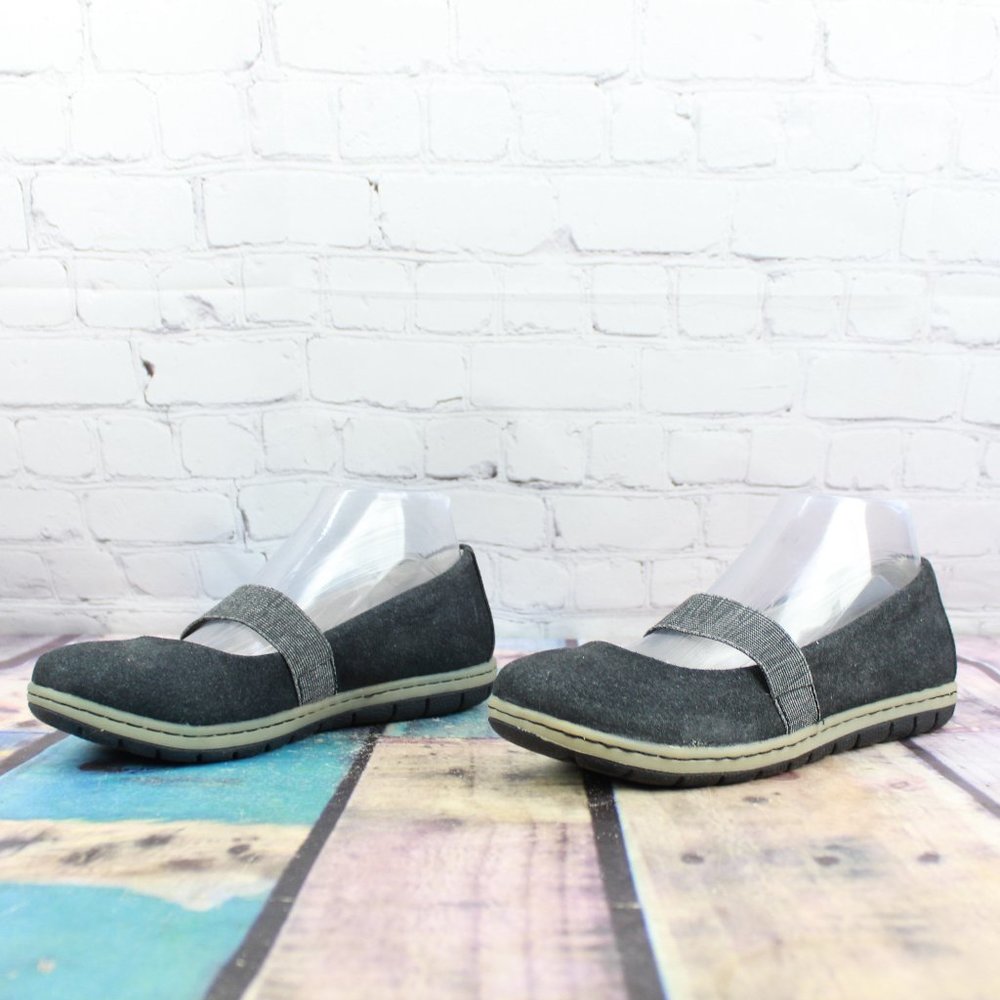 Boc Black Charcoal Fabric Mary Jane Slip On Flats Shoes Size 7 M - Picture 3 of 9
